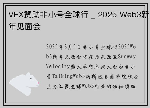 VEX赞助非小号全球行 _ 2025 Web3新年见面会